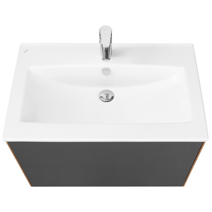 Тумба под раковину Aquaton Сохо 75 серый-светлое дерево 1A258101AJA00 - 0