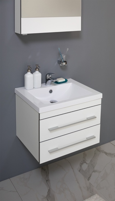 Тумба с раковиной Aquanet Верона 58 подвесная белая - 1