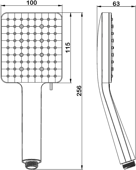 Душевая лейка Swedbe Hermes черный матовый  5120B - 4
