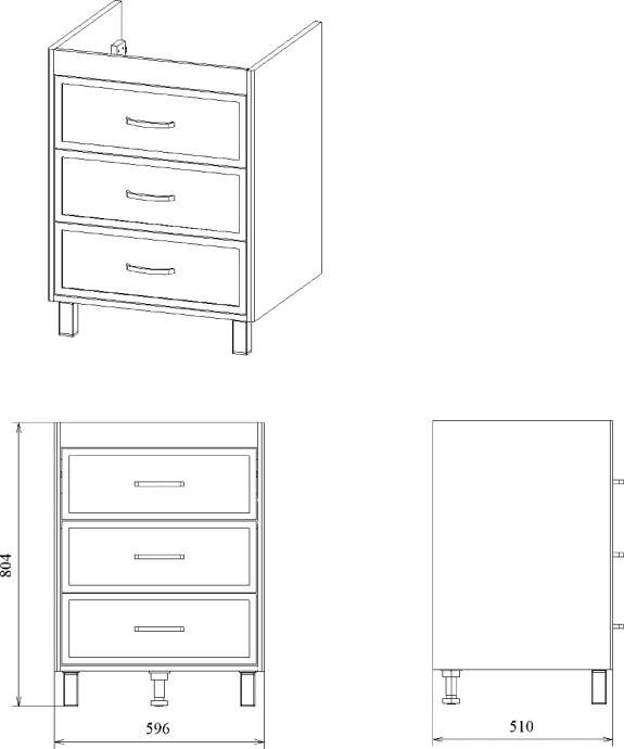 Тумба с раковиной STWORKI Хальмстад 65 белая 490446 - 9