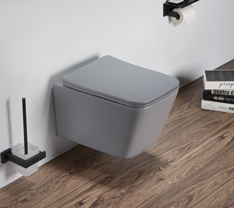 Унитаз подвесной SantiLine SL-5007MG с микролифтом, серый матовый - 1