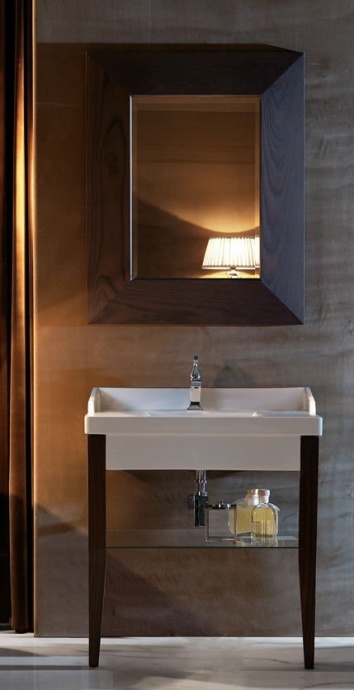 KERASAN Bentley Полка стеклянная для раковины с ножками 120х50 см 9188 - 0