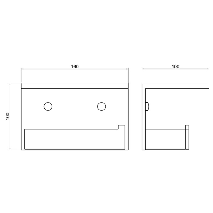 Держатель туалетной бумаги с полкой для телефона Timo Petruma черный матовый 15243/03 - 1