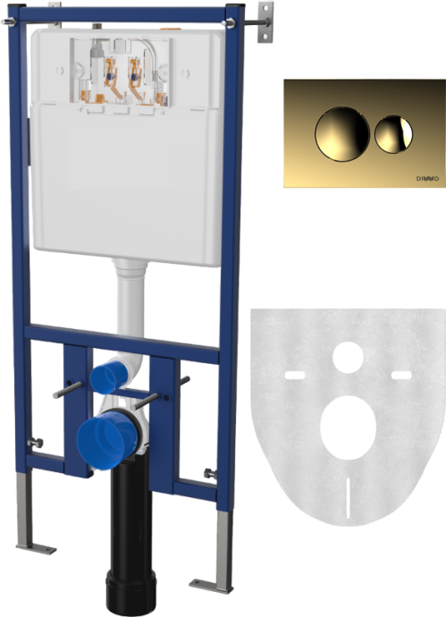 Система инсталляции для унитазов DIWO 4501 с кнопкой смыва 7315 золотая 574554 - 0