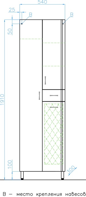 Шкаф-пенал Style Line  54 см  ЛС-00000449 - 3
