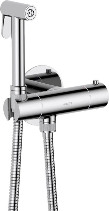 Гигиенический душ AQUATEK Оберон AQ1027CR со смесителем, С ВНУТРЕННЕЙ ЧАСТЬЮ, хром - 1