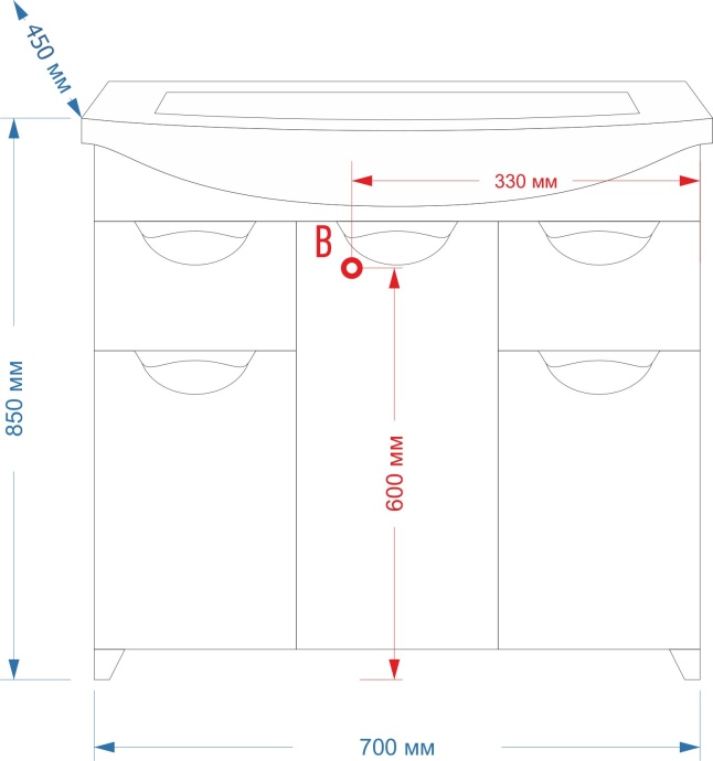 Мебель для ванной Misty Лаванда 70 с ящиками - 5