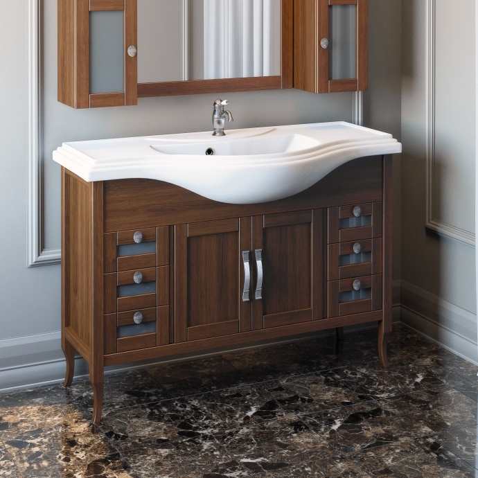 Тумба с раковиной Opadiris Мираж 120 светлый орех - 0