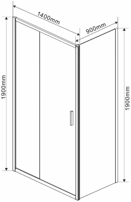 Душевой уголок Vincea Garda 140х90 профиль сталь стекло прозрачное VSR-1G9014CLGM - 2