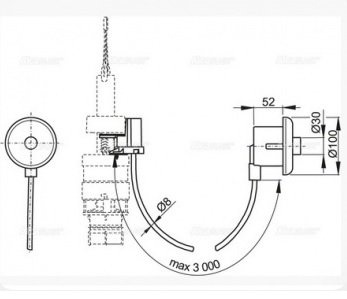 Кнопка пневматического смыва MP010, на расстоянии, MPO10 - 1