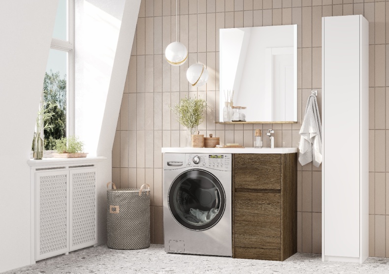 Тумба под раковину без фасада Aquaton Лондри 40 темное дерево 1A267001LHDY0 - 10