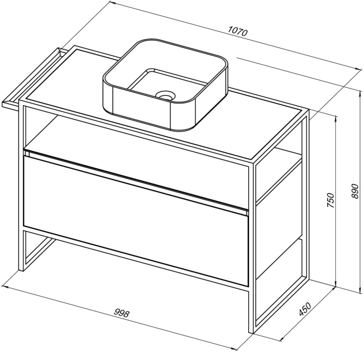 1.31003.PWM PRIORITY Тумба 100, рapyrus white matt (274305) - 1