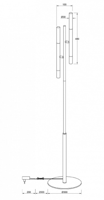 Торшер Maytoni Vigo MOD070FL-02B - 1