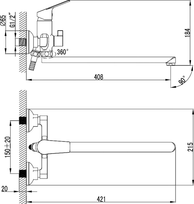 Смеситель Milardo Nelson NELSBLCM10 универсальный - 7
