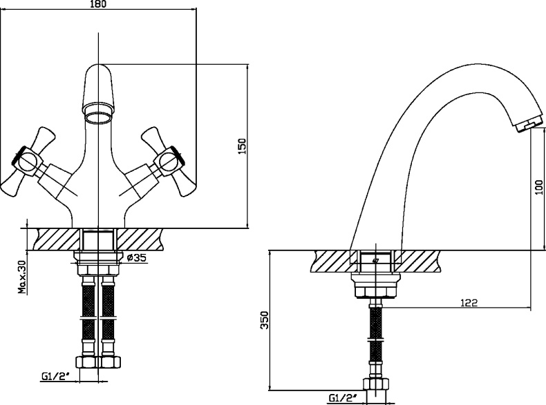 Смеситель для раковины DIWO Анапа AN-01cr - 4