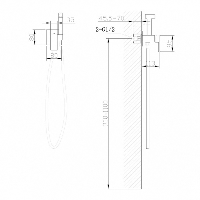 Гигиенический душ Abber Daheim золото матовое AF8226G - 2