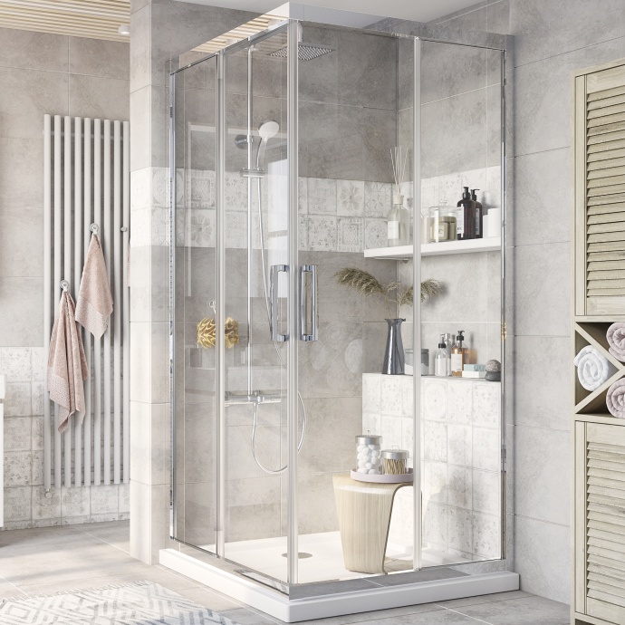 Душевой уголок STWORKI Дублин DE019SC9595200CH 95x95 см профиль хром глянец 3GW048TTKK000 - 0