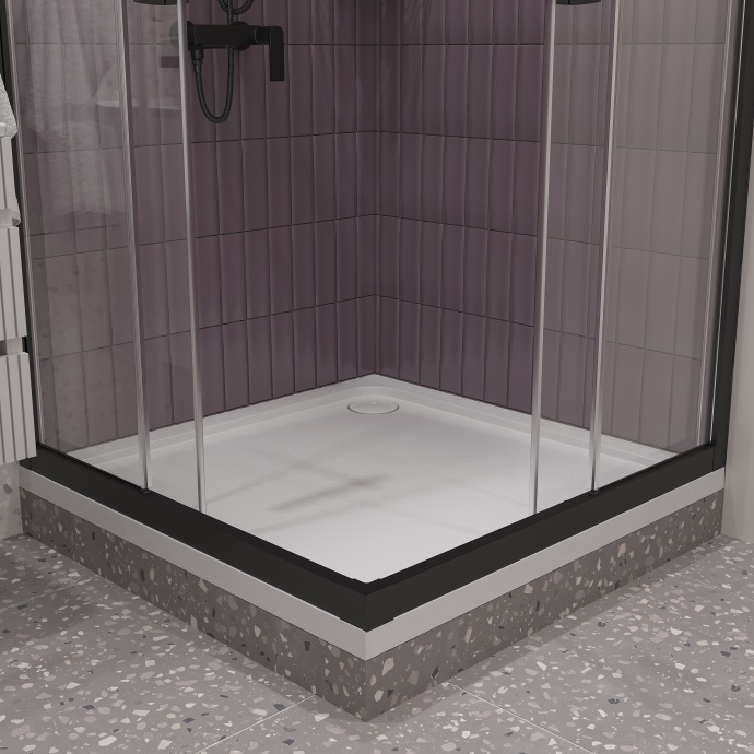 Душевой уголок STWORKI Дублин 100x100 см профиль черный матовый 3GW070TTKK000 - 4