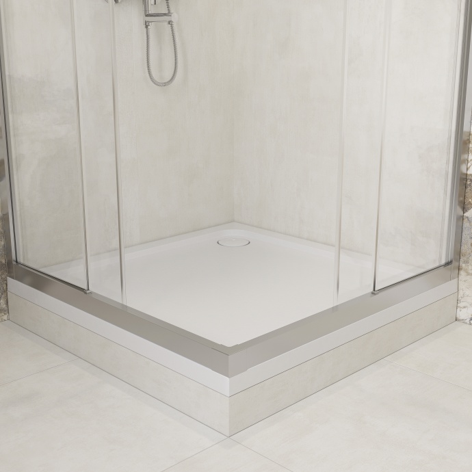 Душевой уголок STWORKI Дублин 100x100 см профиль хром матовый, прозрачное стекло, квадратный 3GW017TTKK000 - 3