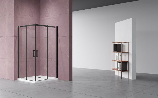 Душевой уголок Vincea Dice 90х90 профиль черный стекло прозрачное VSS-4D900CLB - 1