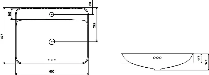 Раковина встраиваемая Excellent Holmi 60 белый CEAC.3201.590.WH - 3