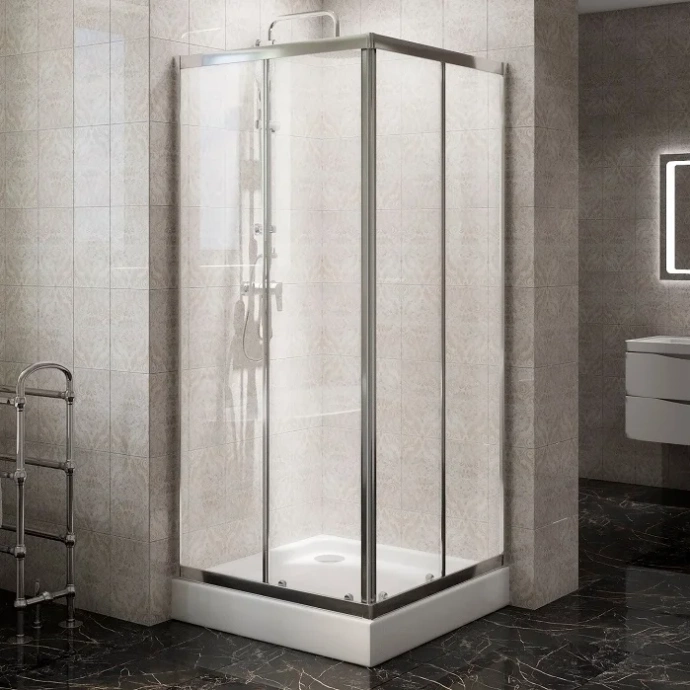 Душевой уголок BelBagno Due 90х90 профиль хром стекло прозрачное DUE-A-2-90-C-Cr - 0