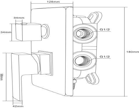 Смеситель Swedbe Platta 5520 С ВНУТРЕННЕЙ ЧАСТЬЮ - 1