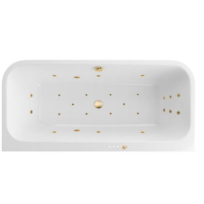 Ванна акриловая Excellent Arana Ultra 180х85 с гидромассажем белый - золото WAEX.ARA18.ULTRA.GL - 0