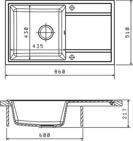 Мойка кухонная Florentina Липси 860 черный 20.130.D0860.102 - 1