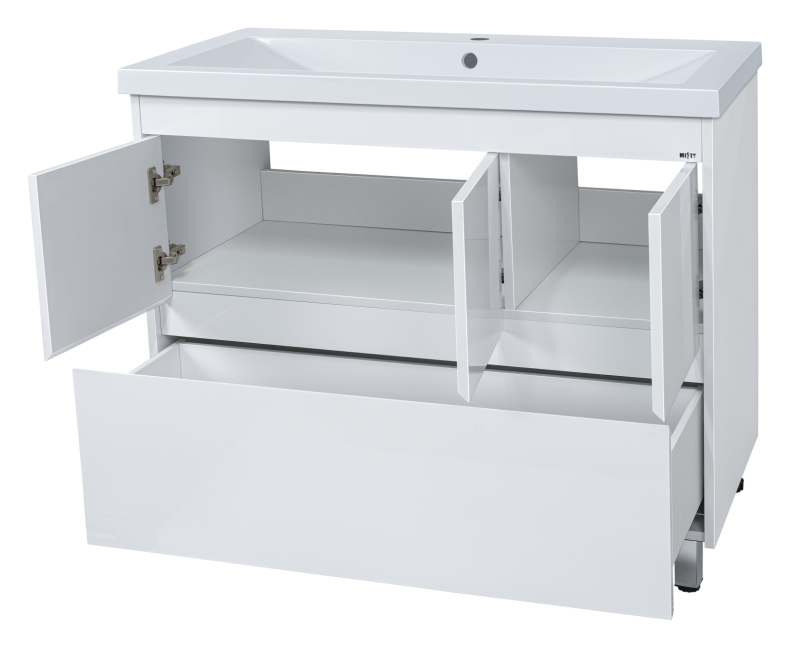 Тумба с раковиной Misty Алиса 90 напольная белая - 1