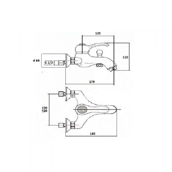 Смеситель для ванны Magliezza Grosso bianco бронза  50155-br - 2