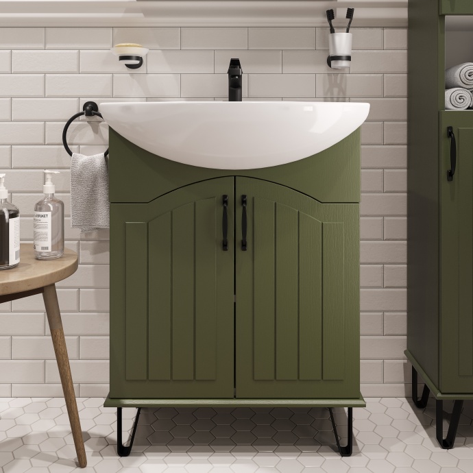 Тумба с раковиной DIWO Сочи 65 зеленая 564065 - 0