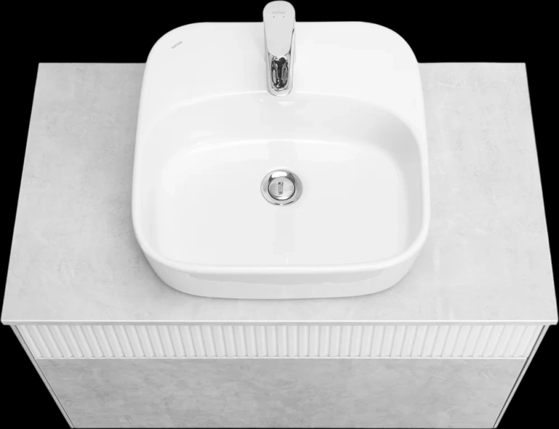 Тумба с раковиной Aquaton Марбл 80 белый-серый 1A2762K0MH4C0 - 1