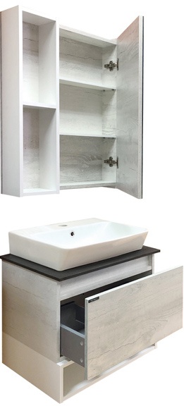 Зеркало-шкаф Comforty Прага 60 дуб белый 00004147599 - 2