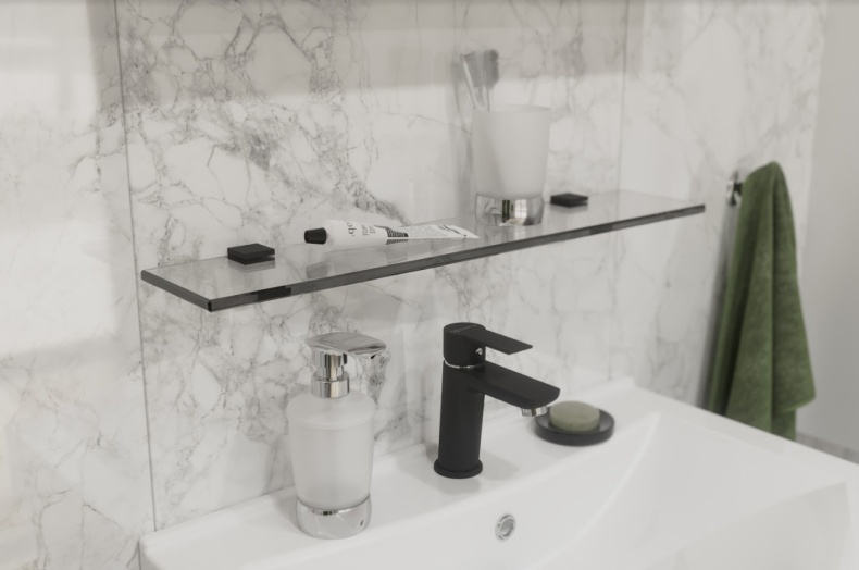 Полка STWORKI Glass Shelf 60 полкодержатели черные 3GW262TTKK000 - 2