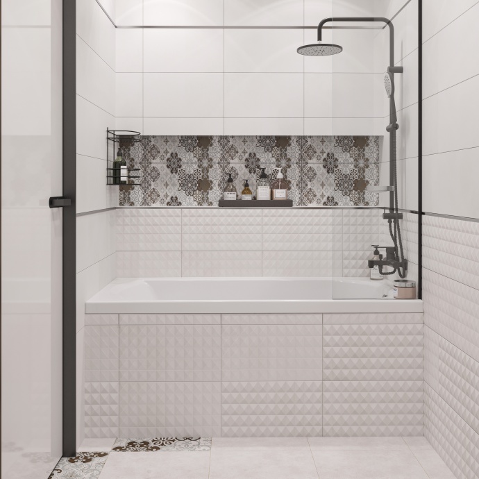 Шторка на ванну DIWO Ростов 4GW015 неподвижная, 40x150, черная матовая - 2