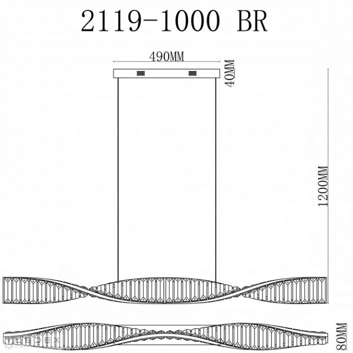 Подвесной светильник iLedex Woodstock 2119-1000 BR - 2