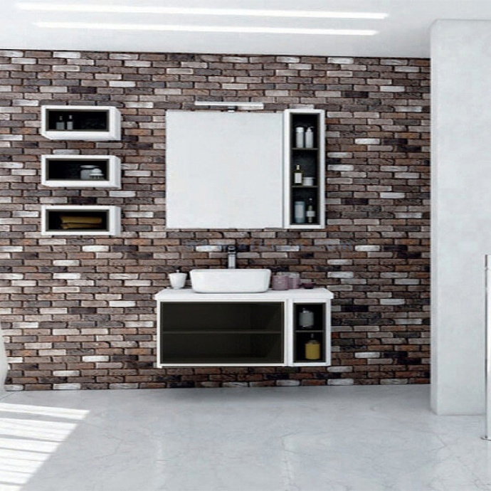 Тумба под раковину открытая Aquaton Брук 80 белый-темное дерево 1A201501BCDF0 - 4