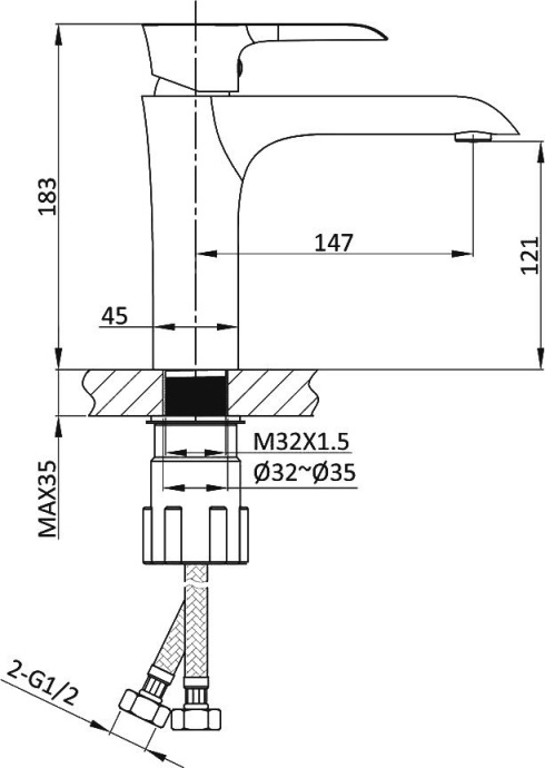 Смеситель для раковины Vincea Esse VBF-1E1MB черный матовый - 3