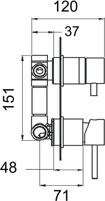 Смеситель для ванны с душем Remer X Style X93 С ВНУТРЕННЕЙ ЧАСТЬЮ - 1