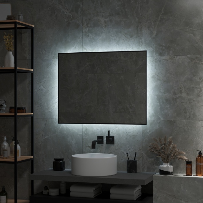 Зеркало DIWO Элиста 80 черное, с подсветкой ЗЛП1734 - 7