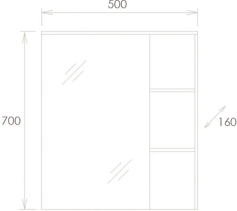 Зеркало-шкаф Onika Легран 50 дуб галифакс  205022 - 6