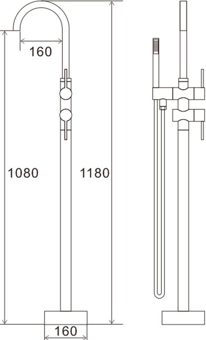 Смеситель Swedbe Spira 4004 напольный - 1