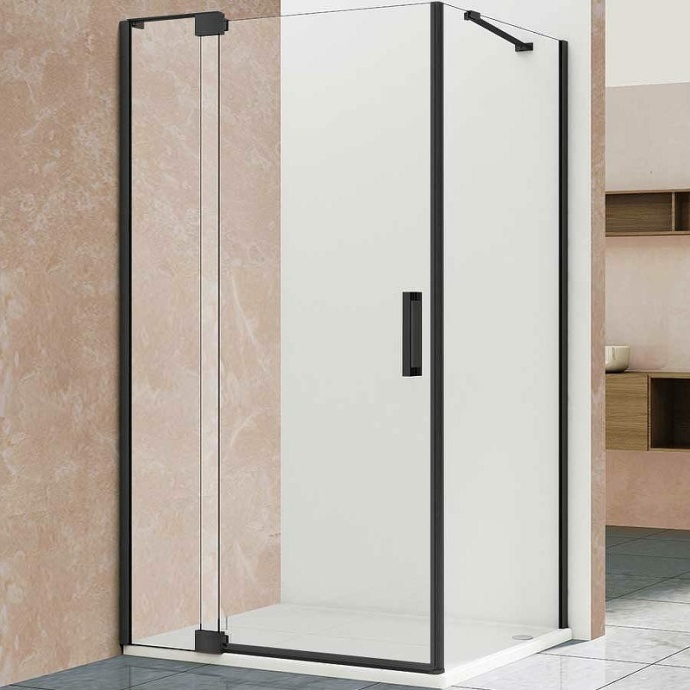 Душевой уголок Vincea Extra 100х80 профиль черный стекло прозрачное VSR-1E901080CLB - 0