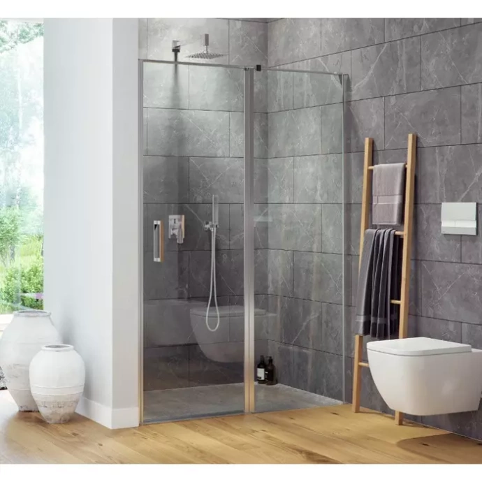 Душевая дверь со стенкой Excellent Mazo 90 профиль хром стекло прозрачное KAEX.3025.1S.9000.LP + KAEX.3025.1D.0538.LP - 1