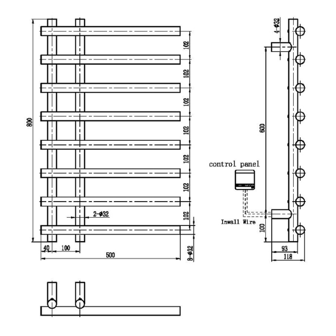 Полотенцесушитель электрический Boheme Uno золото, матовый  722-MG - 1
