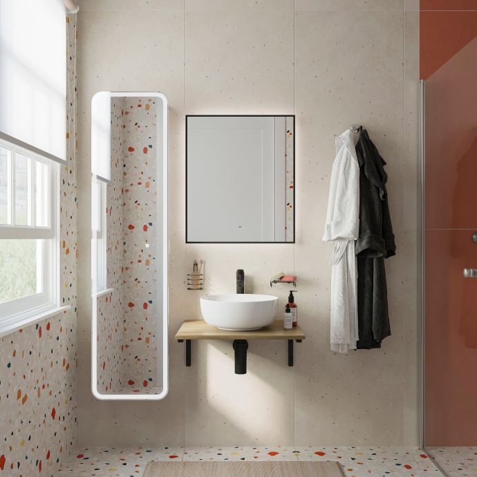 Столешница с раковиной DIWO Элиста 60 светлое дерево, с раковиной Moduo 40 RING 554506 - 2