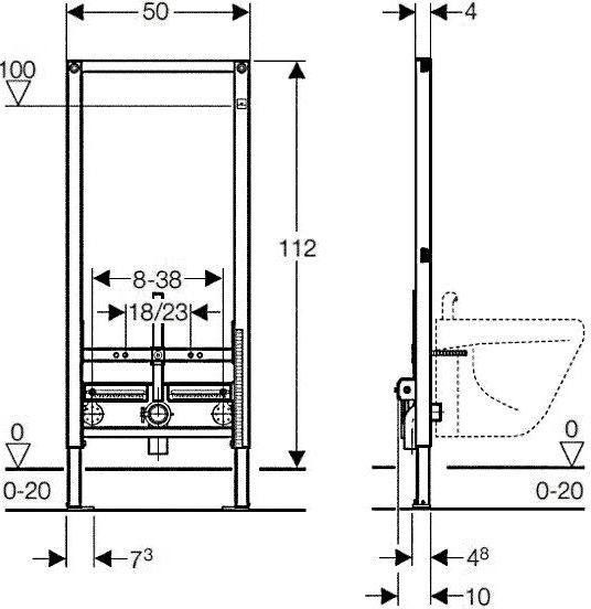 Система инсталляции для биде Geberit Duofix 111.520.00.1 - 1