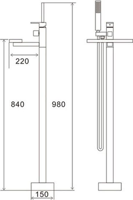 Смеситель Swedbe Spira 4008 напольный - 1
