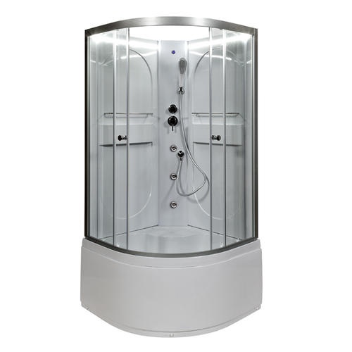 Душевая кабина Deto L 90х90 с гидромассажем, хром  L690NLED+GM - 0